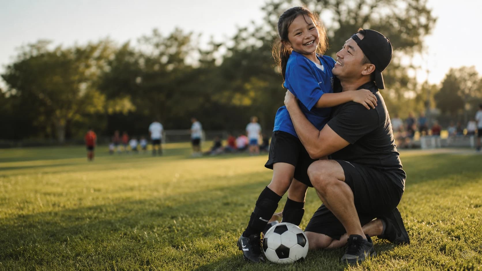 A parent and child enjoying a real activity together