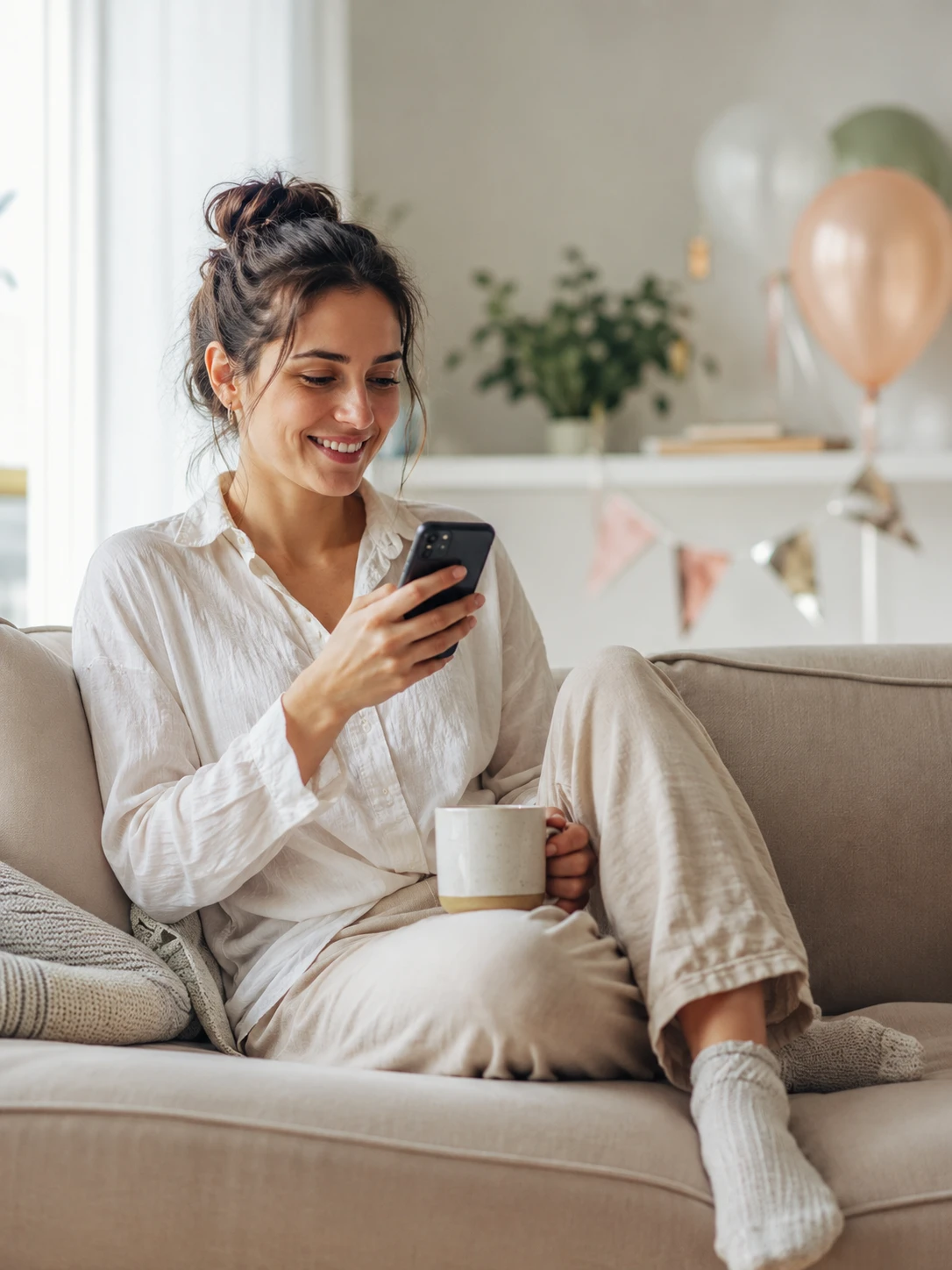 A parent reviewing RSVPs on a phone